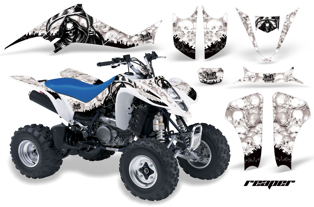 Suzuki LTZ400 03-08 Graphics Kit Reaper White